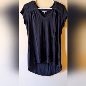 Neiman Marcus Black Asymmetrical Relaxed T-Shirt